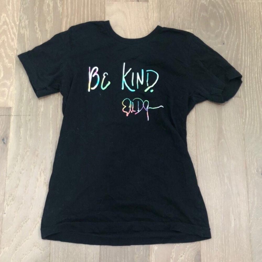 Ellen DeGeneres merchandise black Be Kind tee